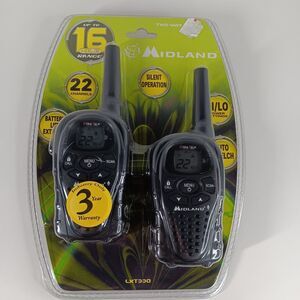 Midland LXT330 Two Way Radios Walkie Talkies 22 Channels Up To 16 Mile Black New